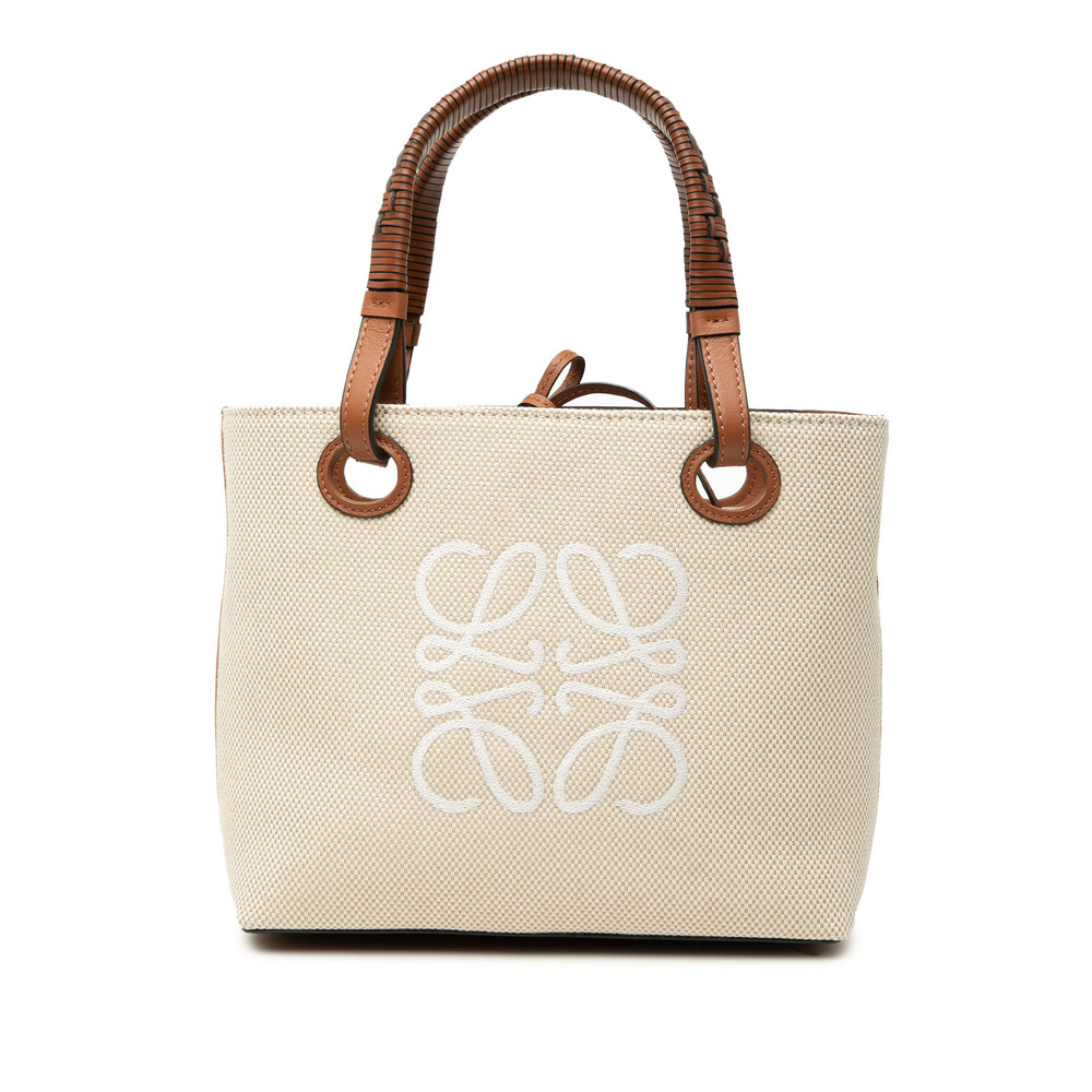 Pre-Loved LOEWE Mini Canvas Anagram Tote
